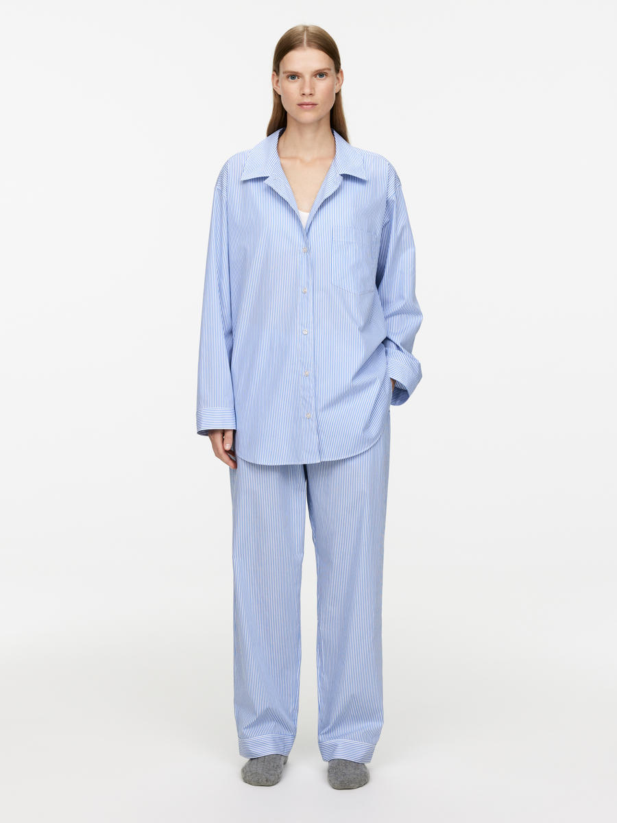 Poplin Pyjama Shirt-#657CBE-8410