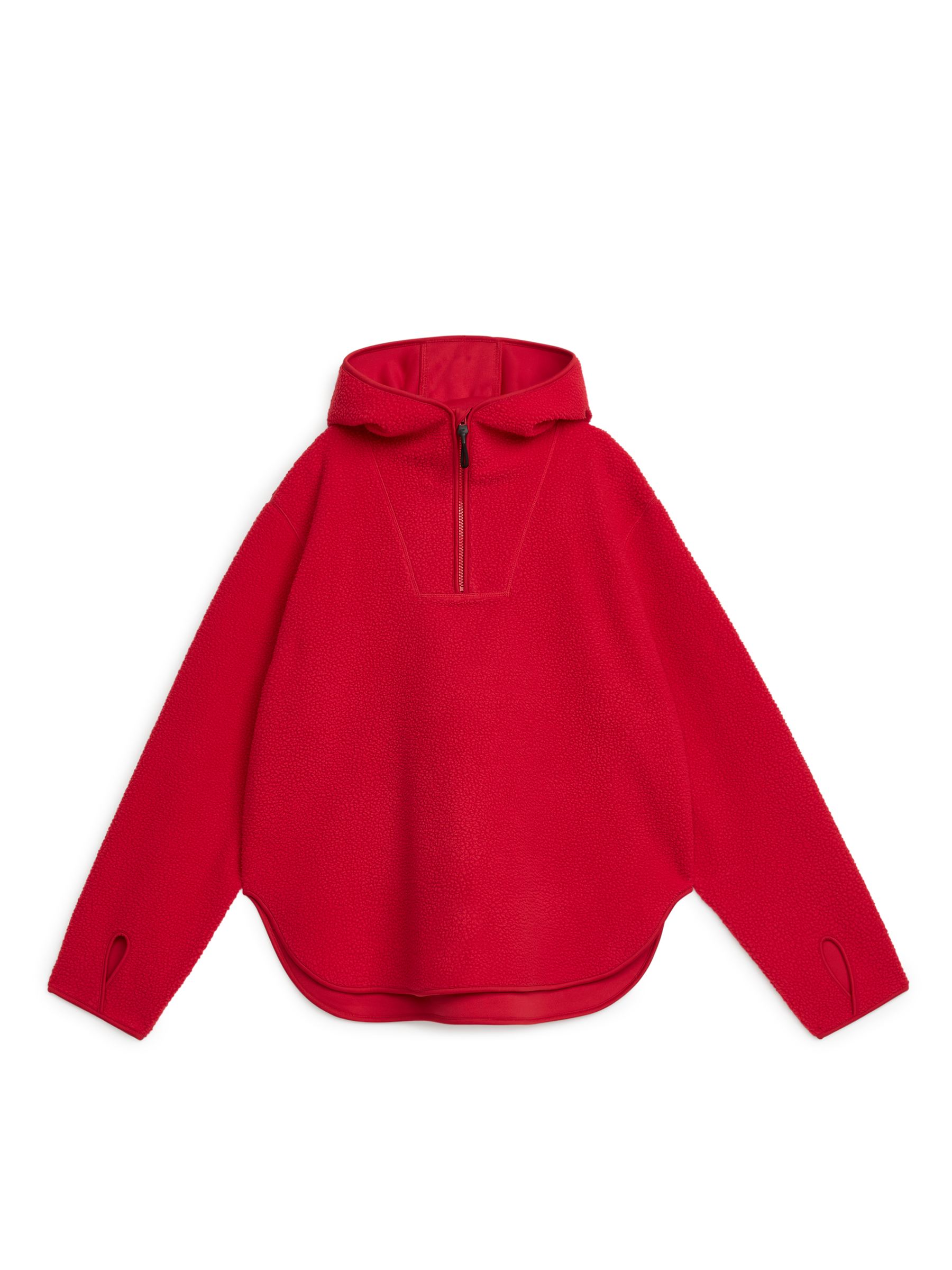 Huvtröja i fleece - Röd - Regular fit - Women - StillMedia/DescriptiveStillLife - 1