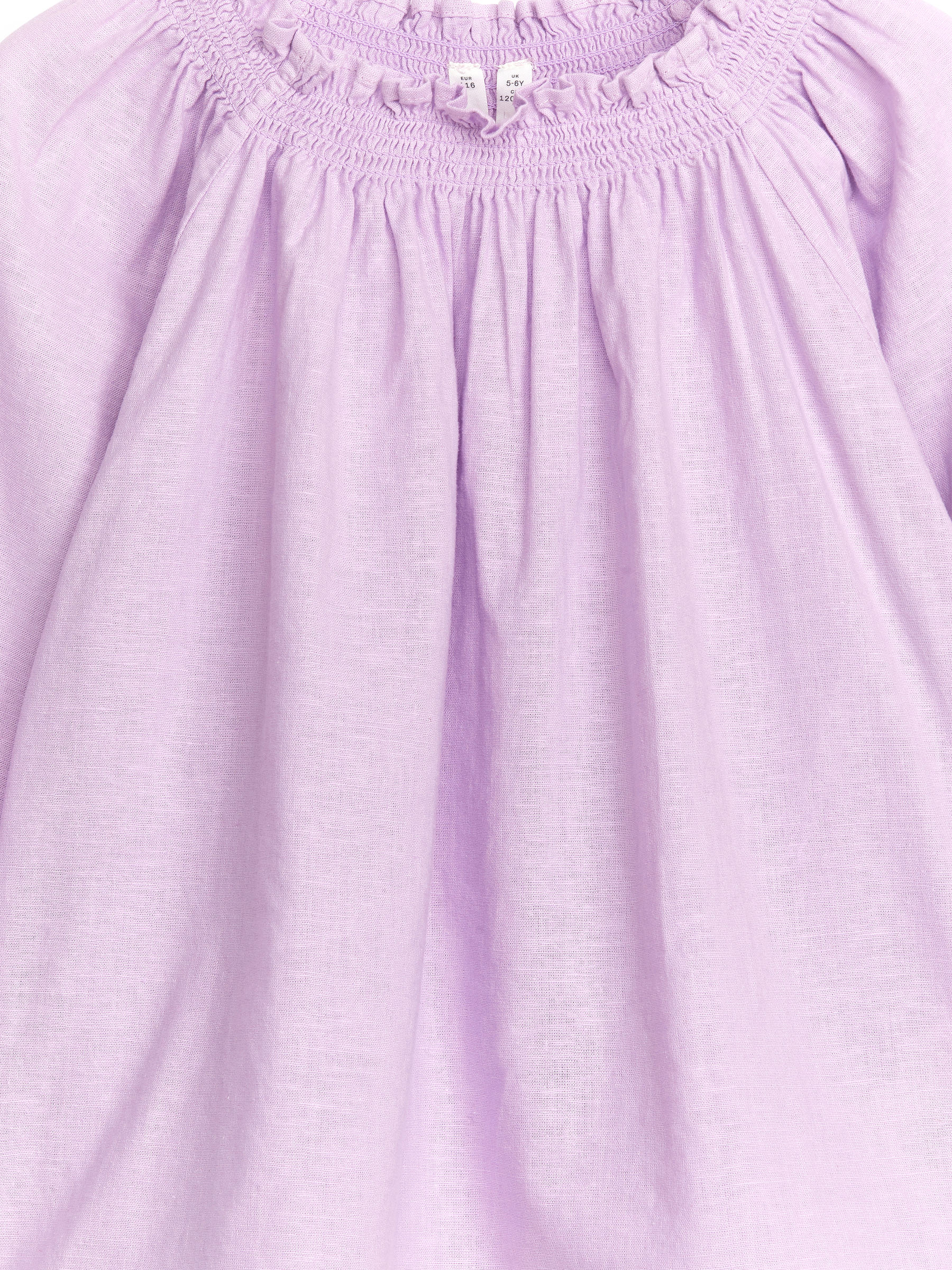 Gathered Linen Blouse-#B196C8-5409