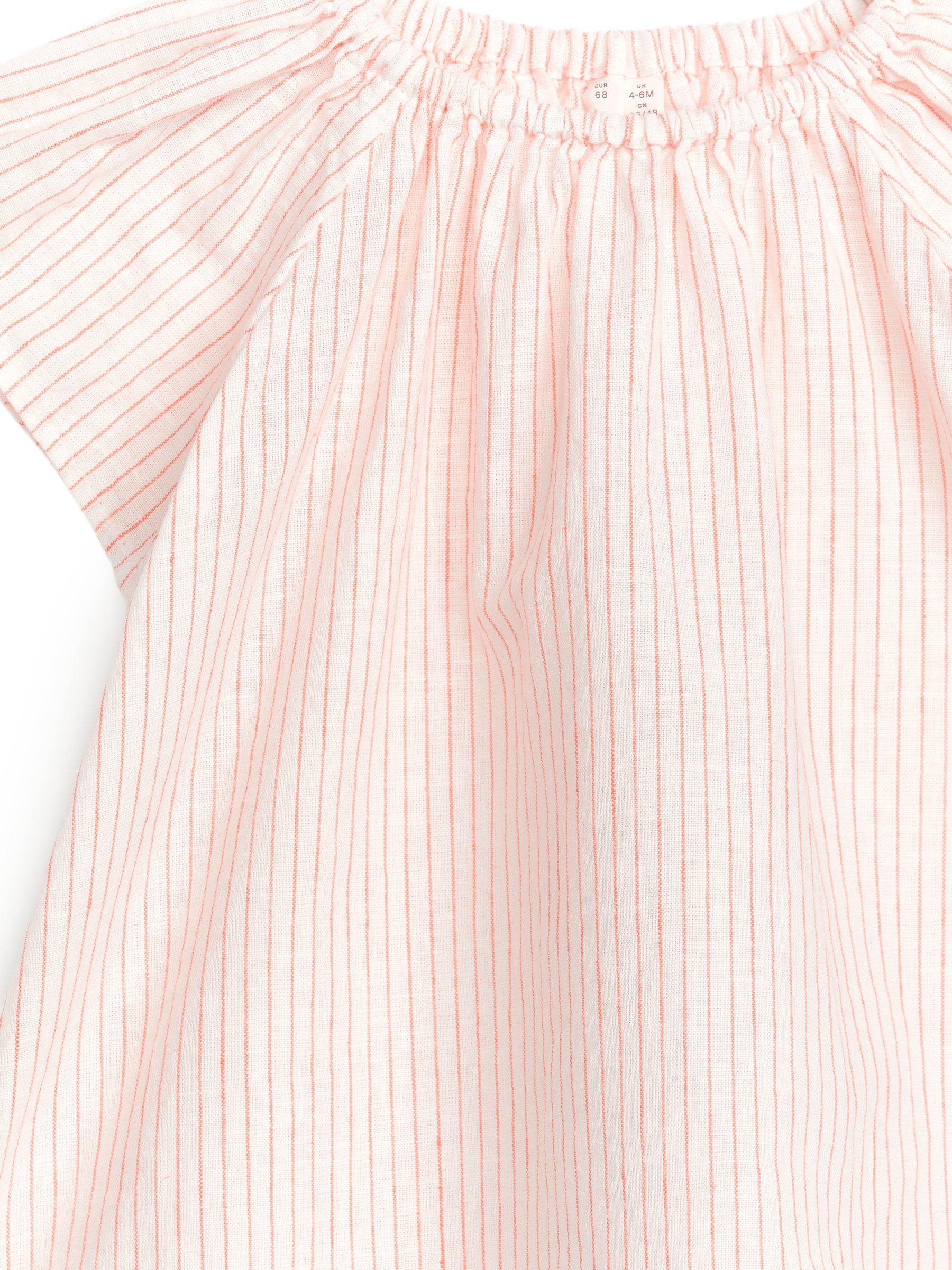 Linen Cotton Dress - Off White/Orange - Regular fit - Children - StillMedia/DescriptiveDetail - 3