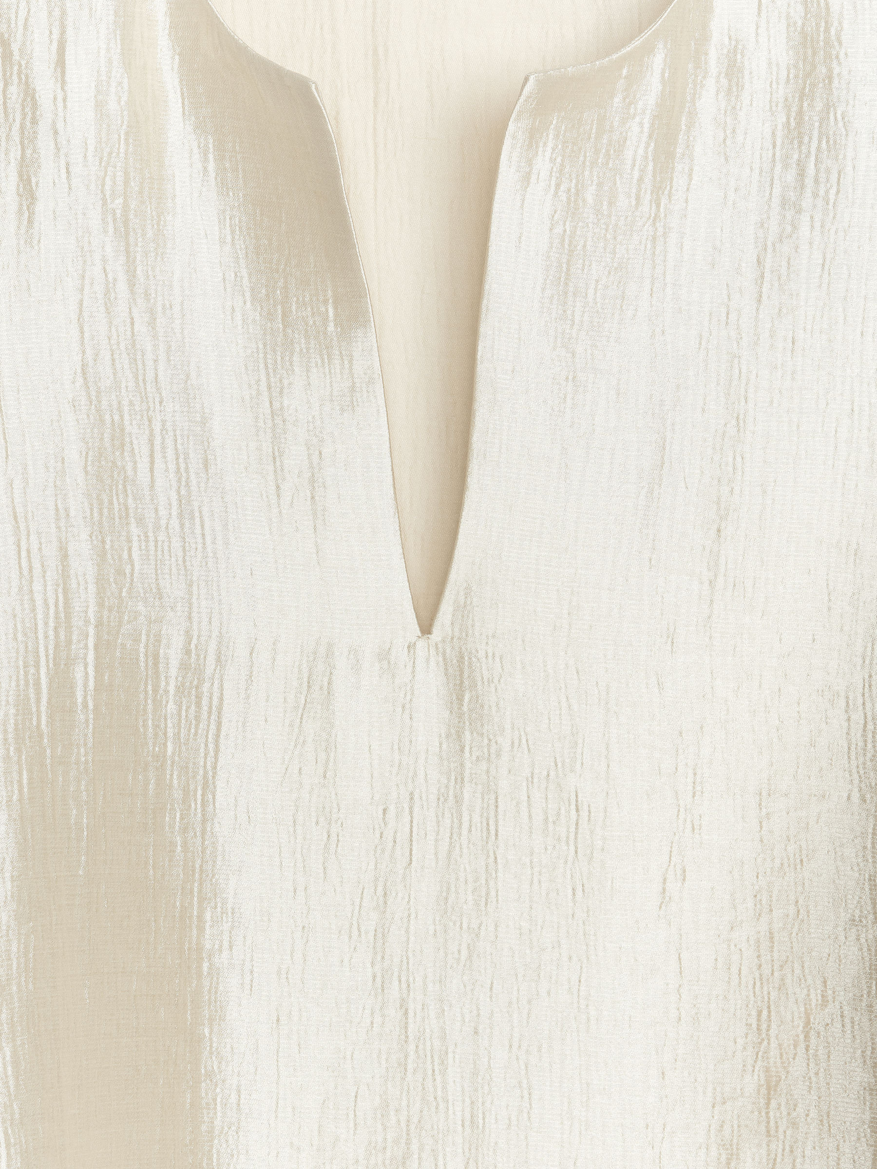 Chemisier à col fendu avec effet froissé - Beige - Loose fit - Femme - StillMedia/DescriptiveDetail - 1