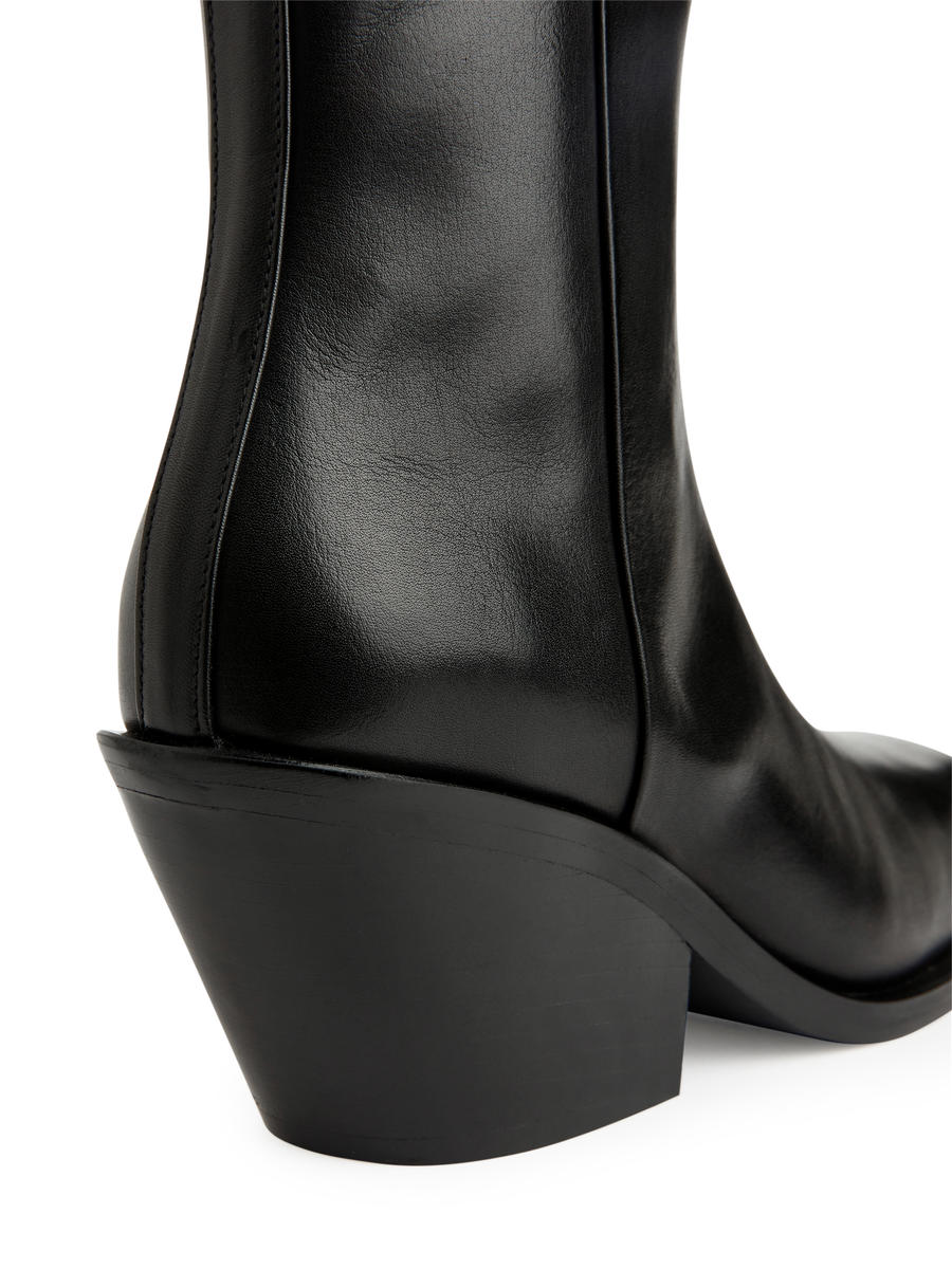 Leather Ankle Boots-#272628-5716