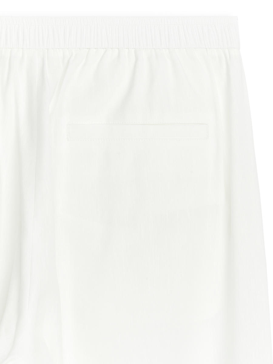 Linen-Blend Trousers - White - Relaxed fit - Women - 1227841002