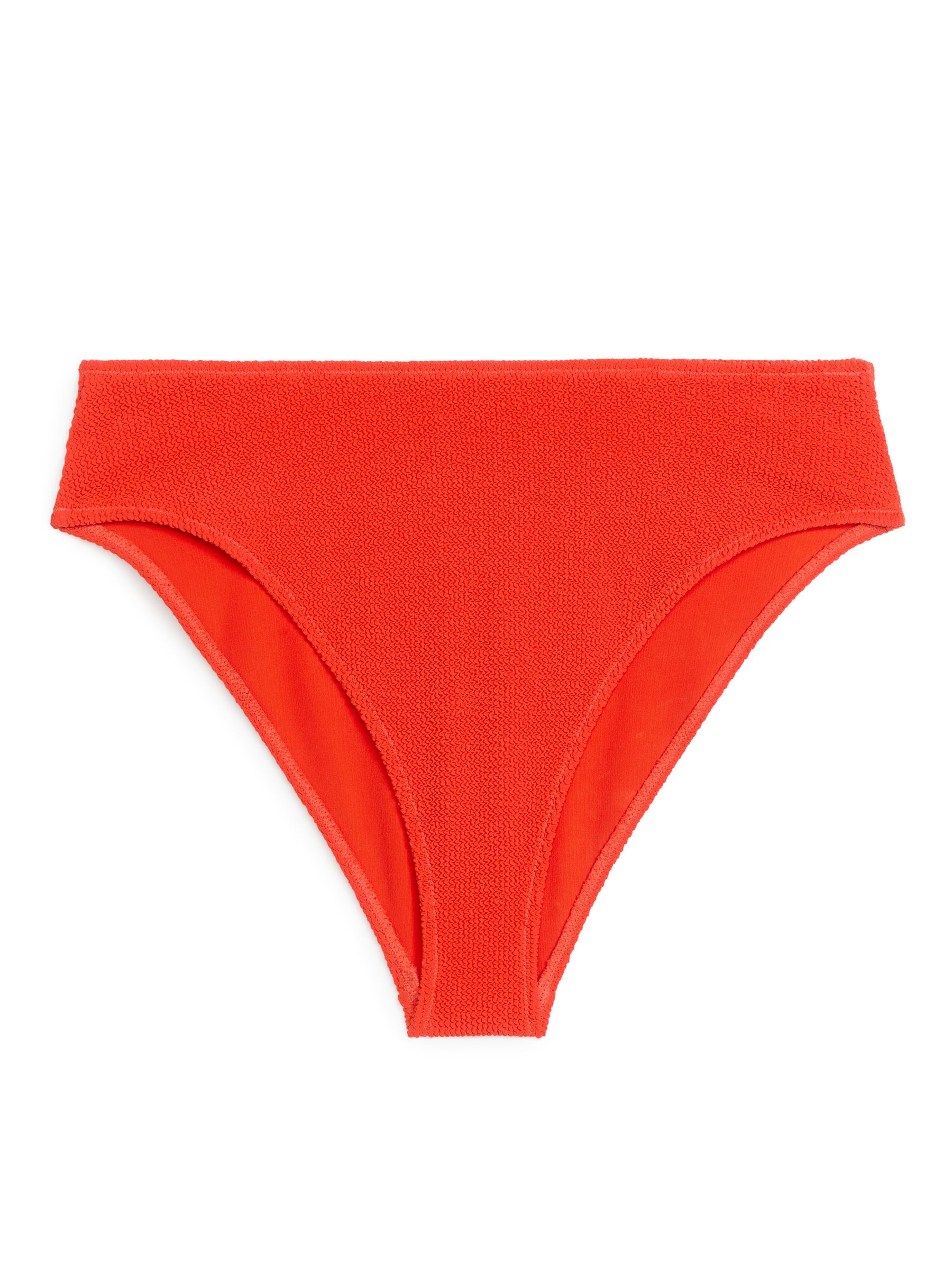Mid Waist Crinkle Bikini Bottom - Tomato Red - Regular fit - Women - StillMedia/DescriptiveStillLife - 2