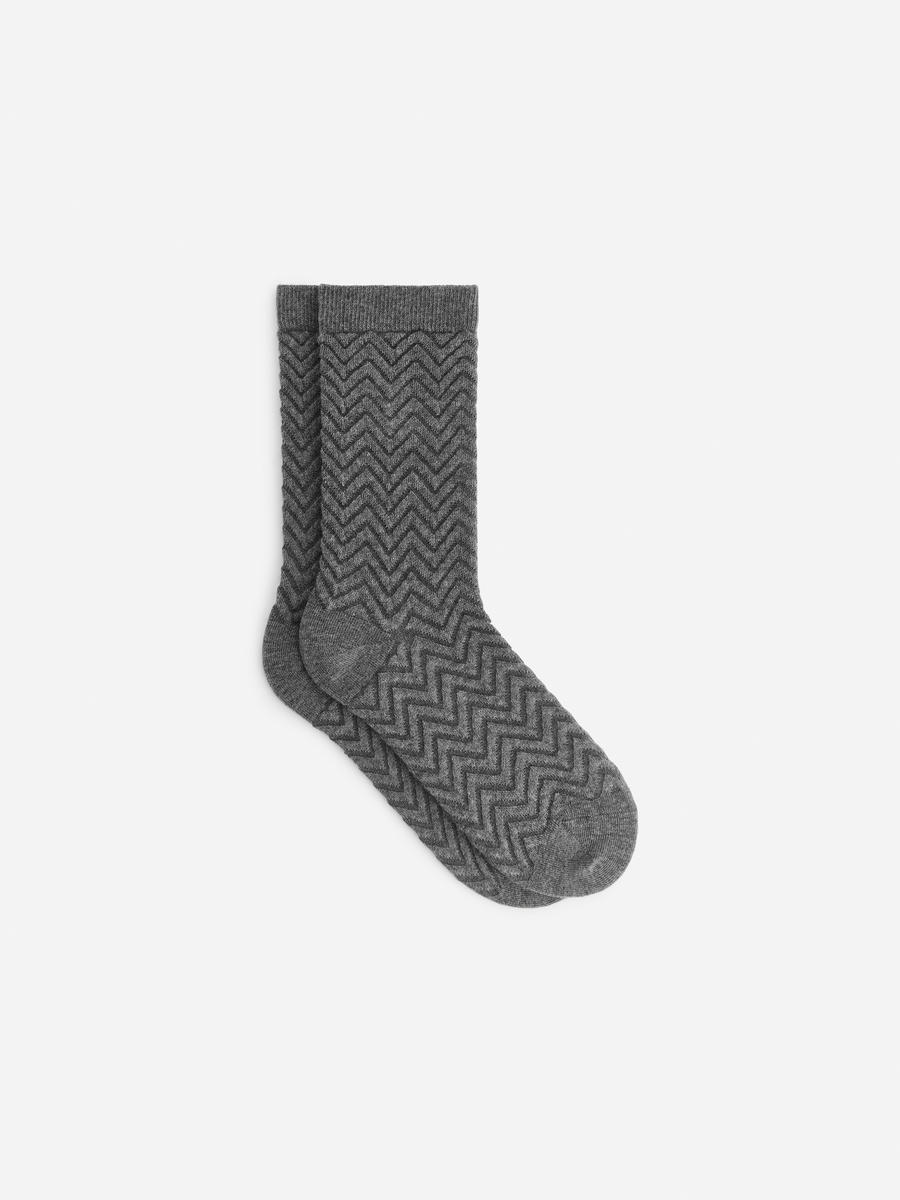 Baumwollsocken mit Chevron-Motiv-#323232-12029