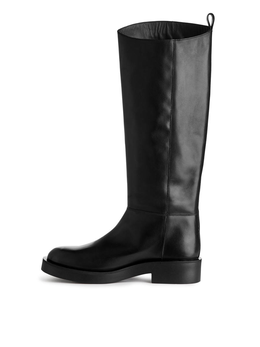 Leather Riding Boots-#272628-5706