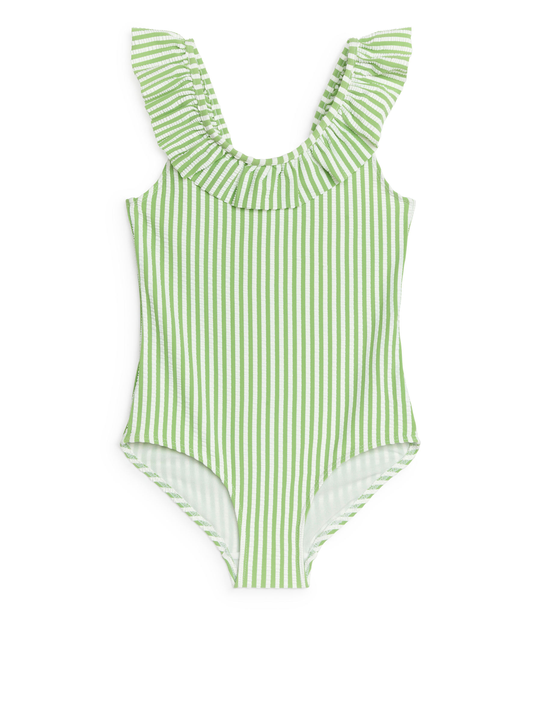 Seersucker Frill Swimsuit - White/Green - Regular fit - Children - StillMedia/DescriptiveStillLife - 3