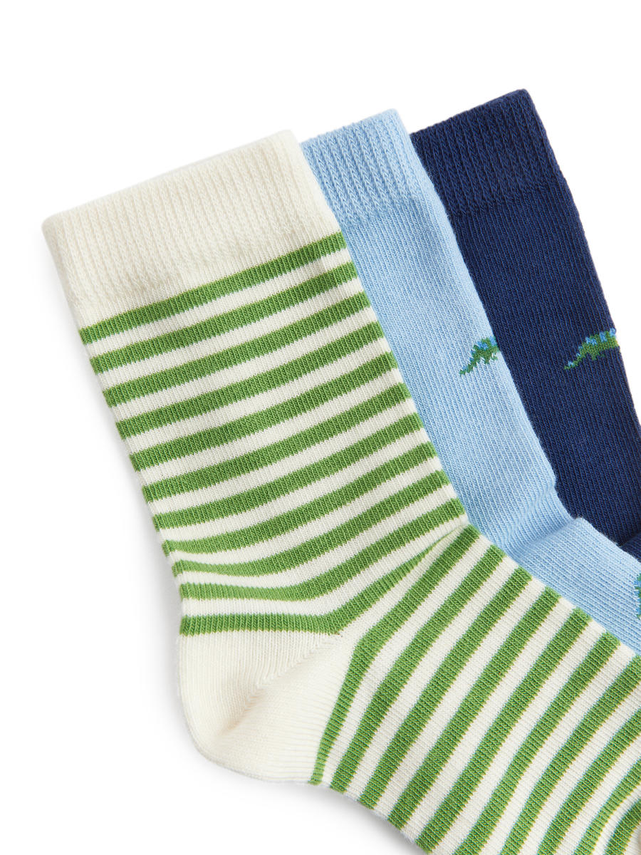 Cotton Socks Set of 3-#353954-7059