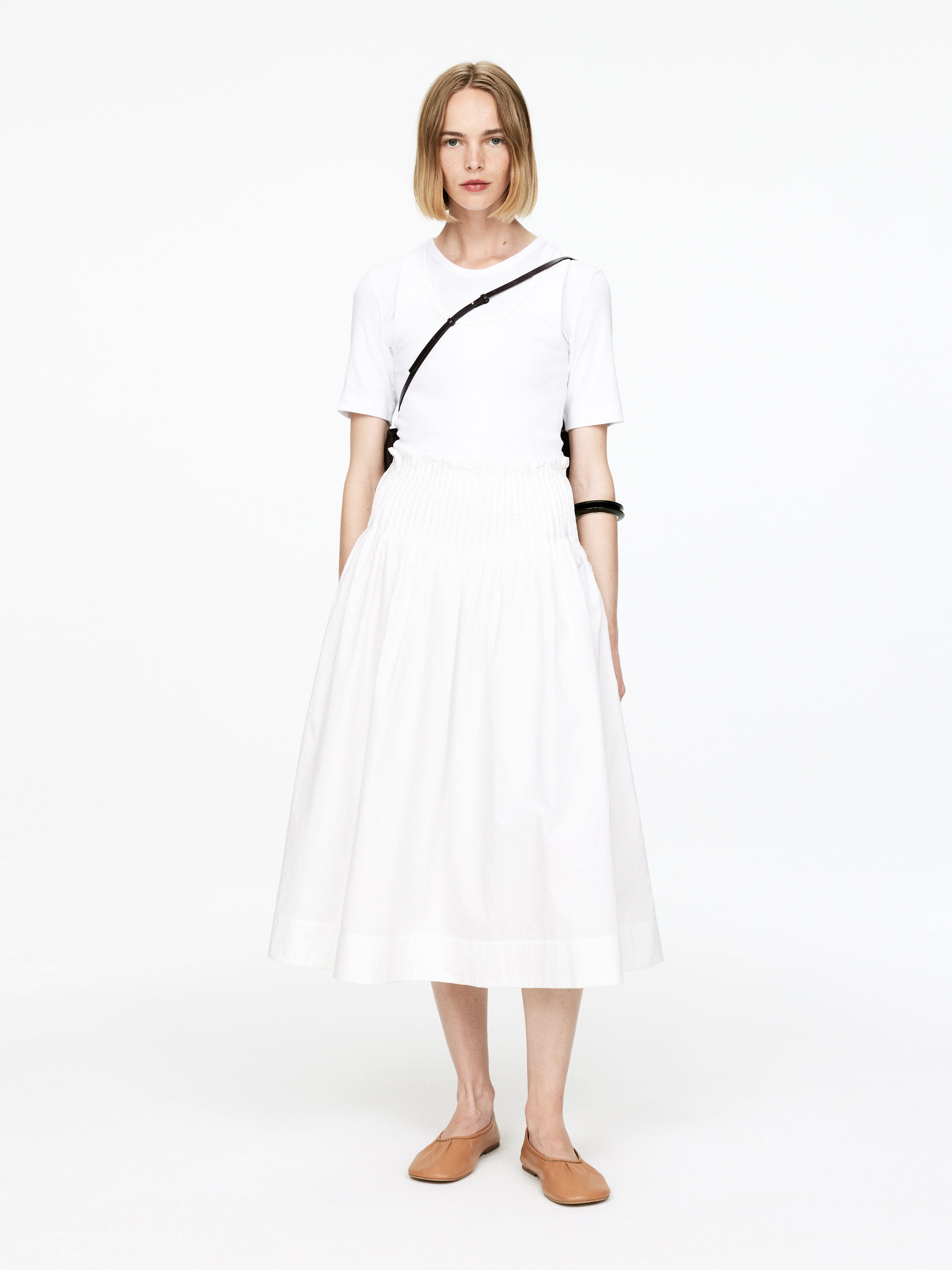 Pintuck Cotton Skirt – White – Women – ARKET WW