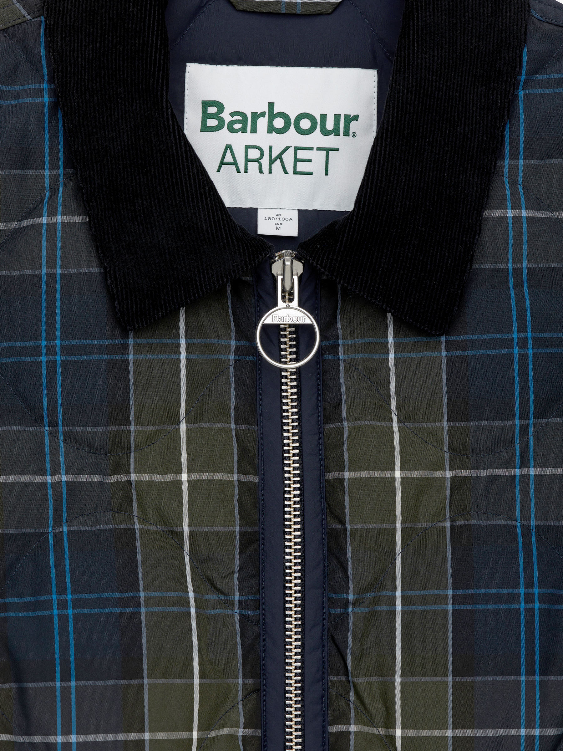 ARKET and Barbour Quilted Jacket - Dark Green/Checkered - Regular fit - Men - StillMedia/DescriptiveDetail - 4