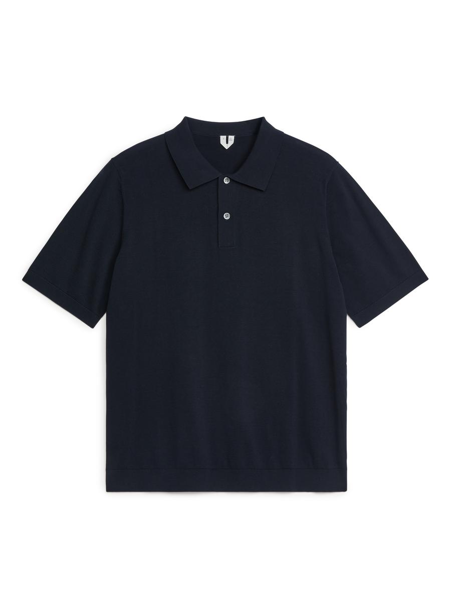 Poloshirt aus Baumwollseide - Dunkelblau - Regular Fit - Men - 0639115017