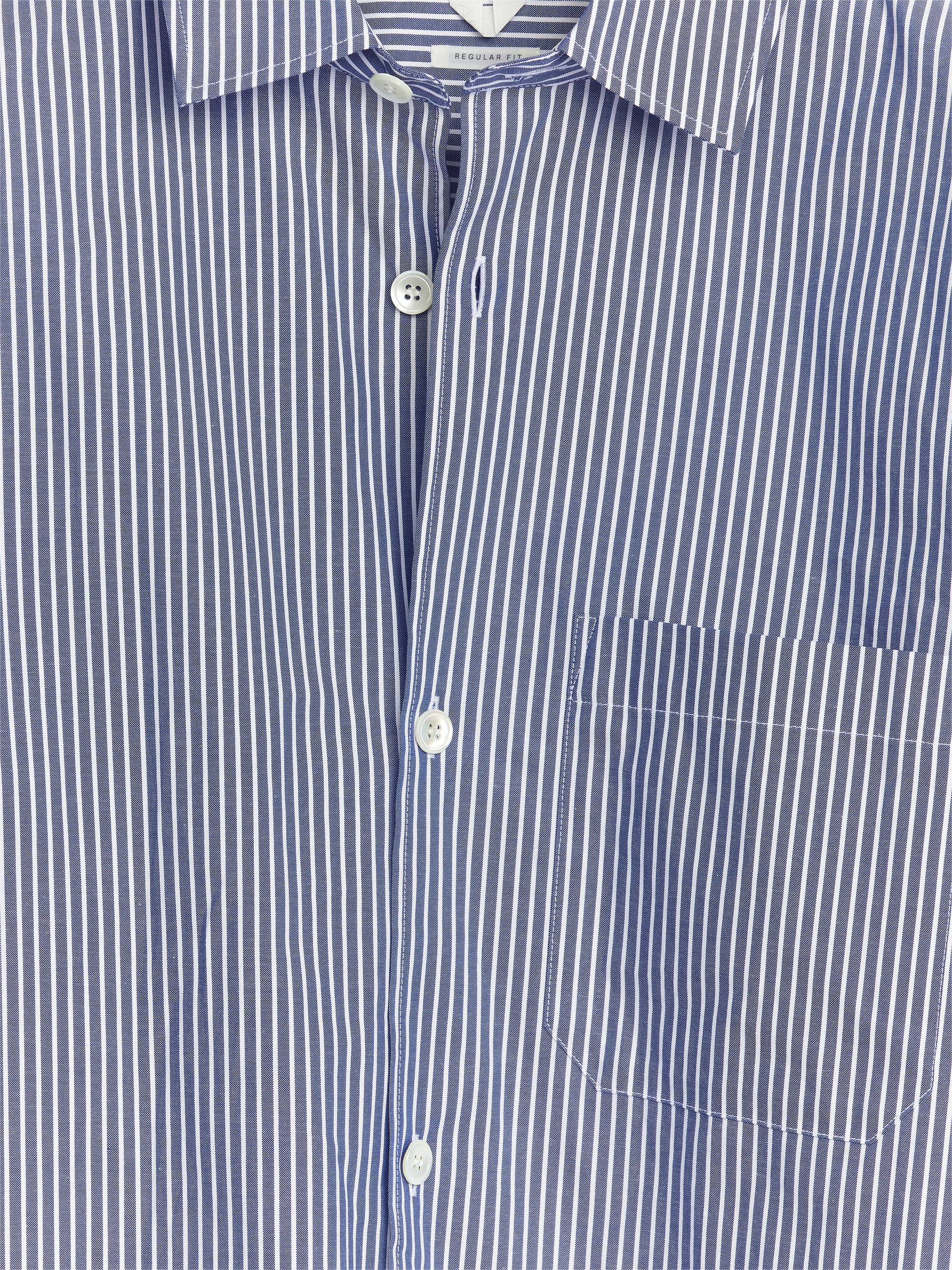 Cotton Twill Overshirt - Blue/White - Relaxed fit - Men - StillMedia/DescriptiveDetail - 1