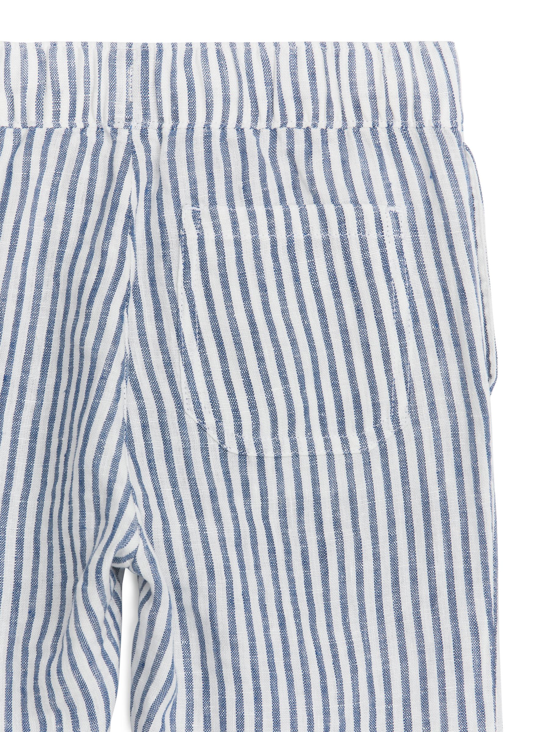 Pantaloni affusolati in misto lino - Blu/Bianco - Regular fit - Children - StillMedia/DescriptiveDetail - 1