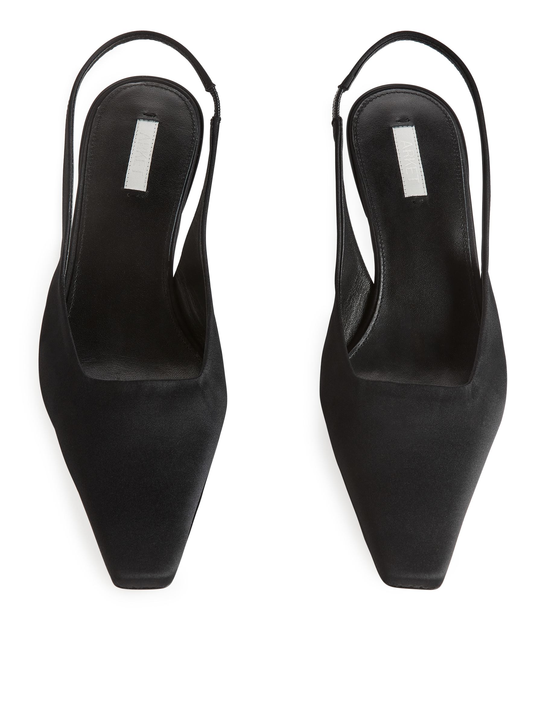 Zapatos de tacón de satén con tira trasera - Negro - Women - StillMedia/DescriptiveStillLife - 5