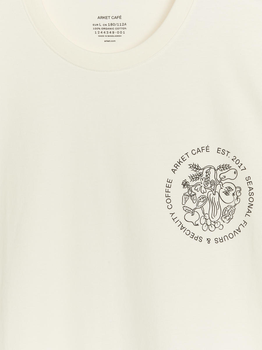 ARKET CAFÉ Printed T-Shirt-#EDEEE6-12767