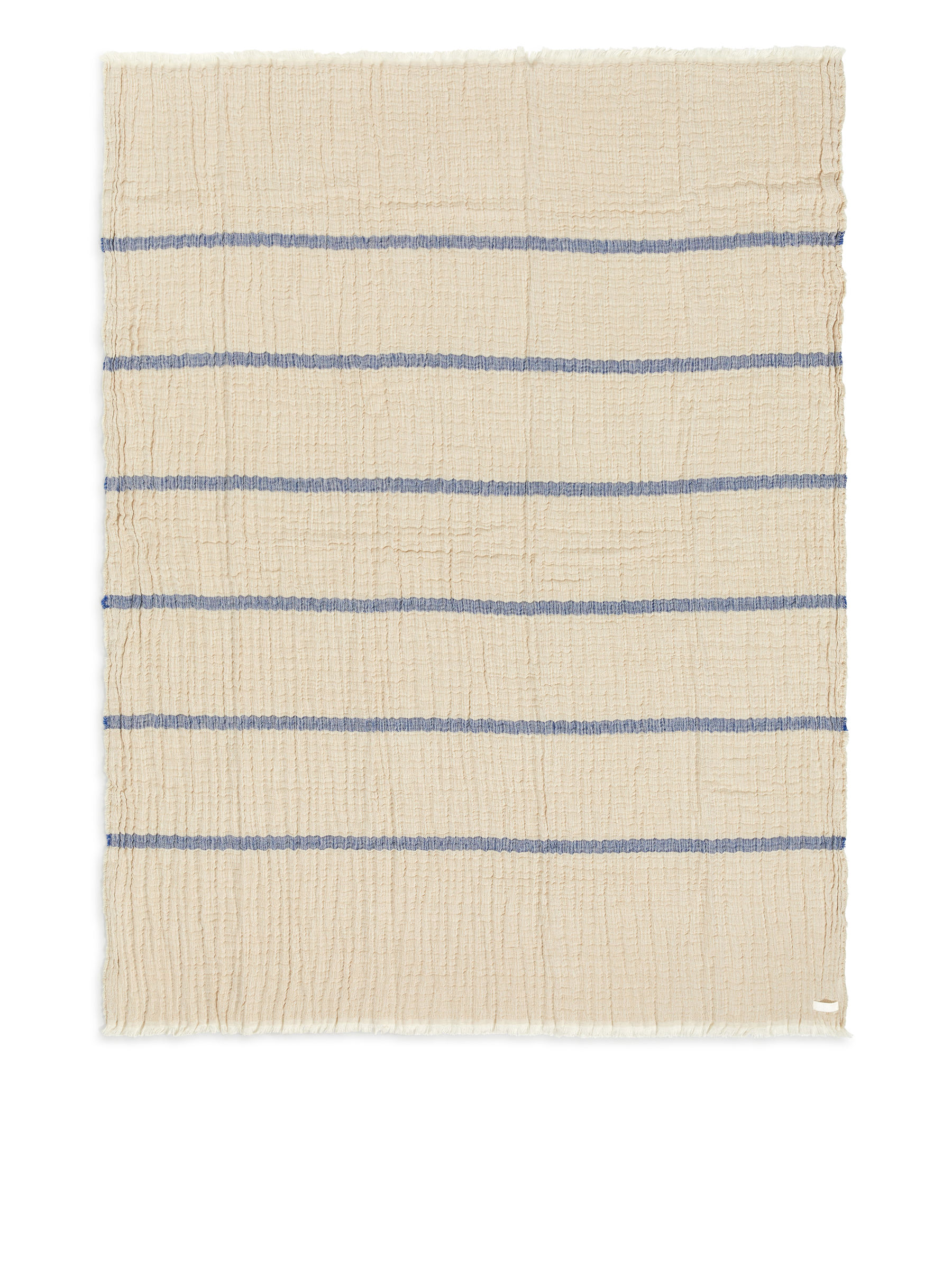 Crinkled Linen Blend Blanket-#003EFE-5756