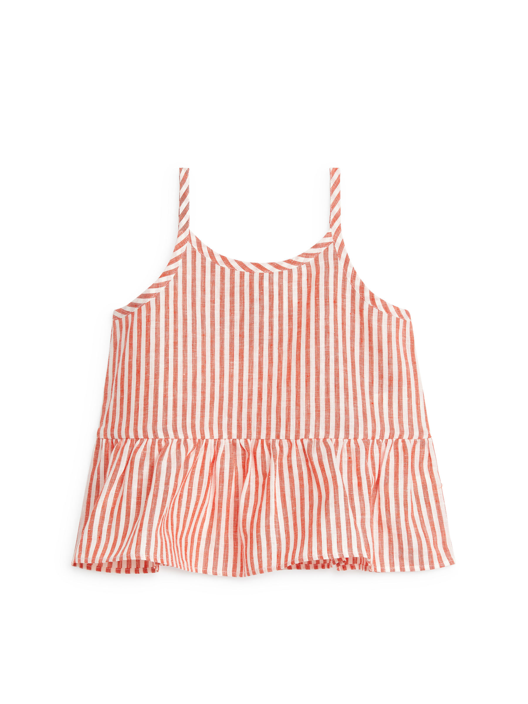 Topp i linne med smala axelband - Röd/vit - Regular fit - Children - StillMedia/DescriptiveStillLife - 1