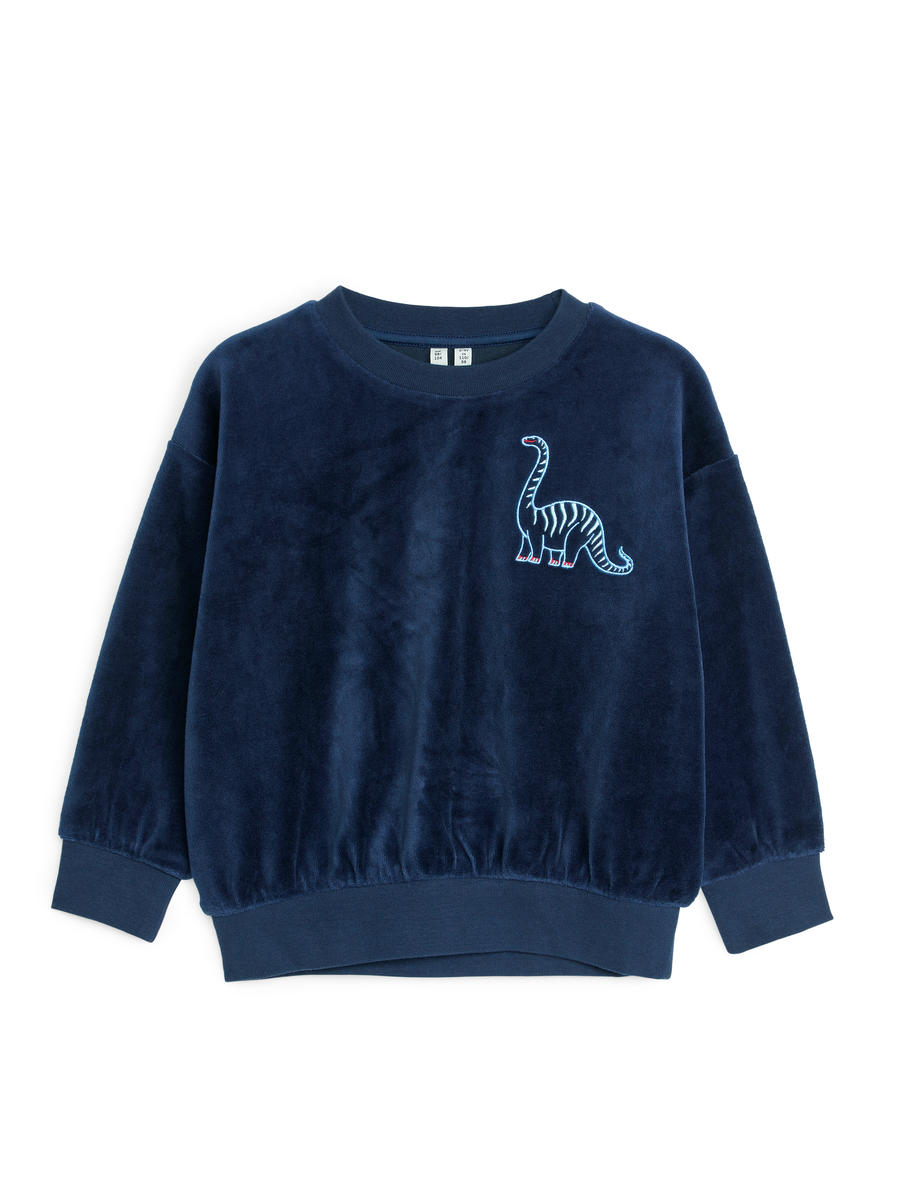 Velour Sweatshirt - Dark Blue - Regular fit - Children - 1203194001