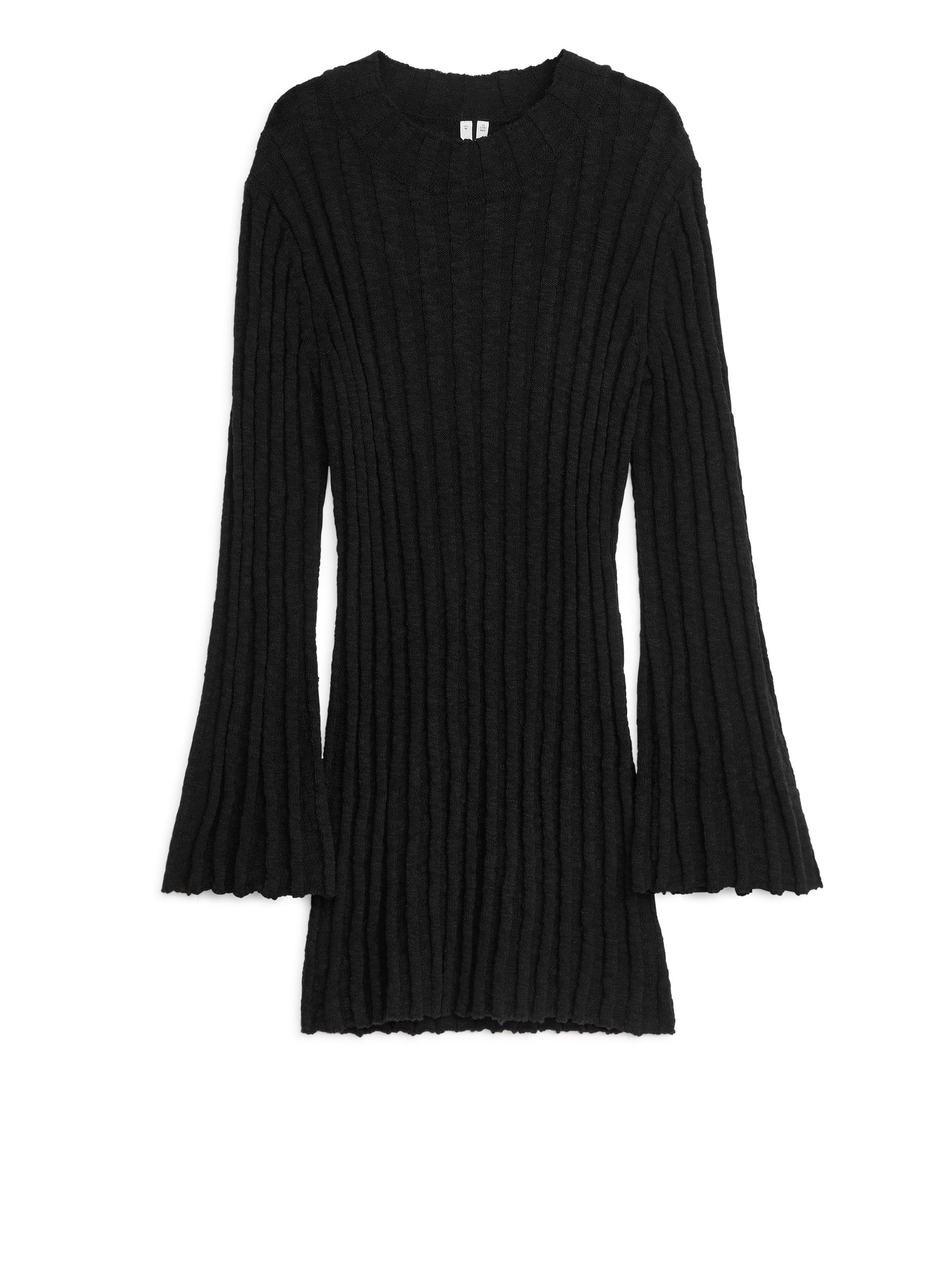 Ribbed Bouclé Jumper - Black - Slim fit - Women - 1216276001