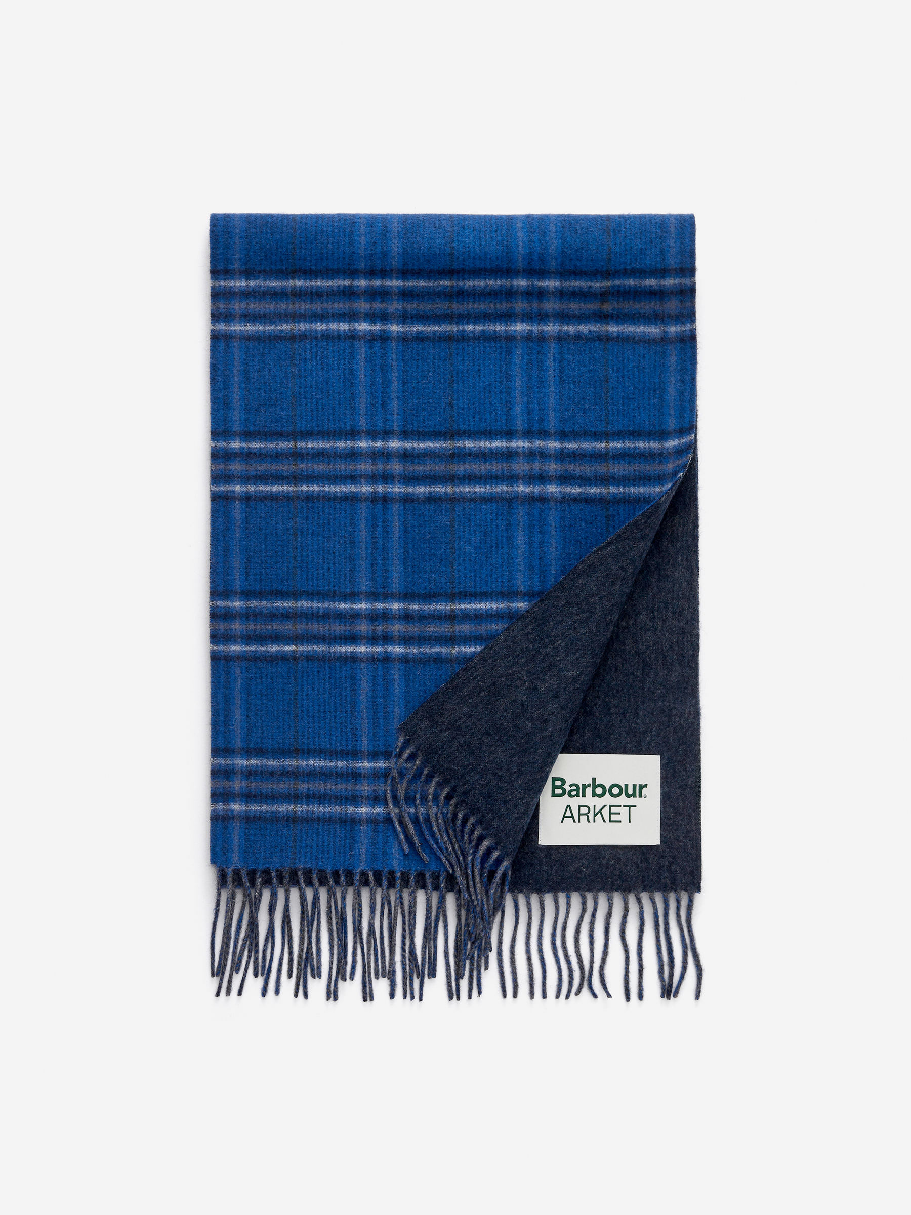 ARKET and Barbour Wool Scarf - Blue/Checkered - Men - StillMedia/DescriptiveDetail - 1