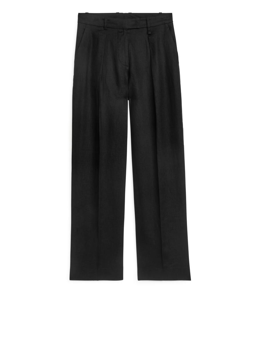 Linen Trousers-Black-541