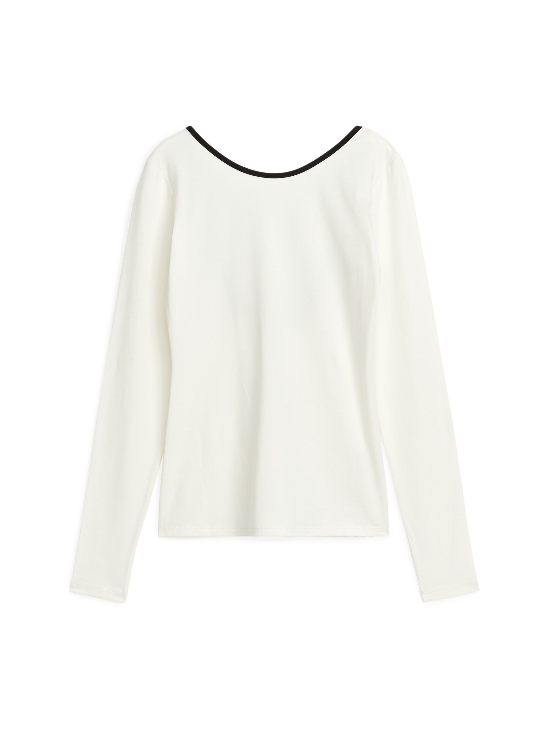 Oberteil mit tiefem Rückenausschnitt - Cremeweiß/Schwarz - Slim Fit - Damen - StillMedia/DescriptiveStillLife - 1