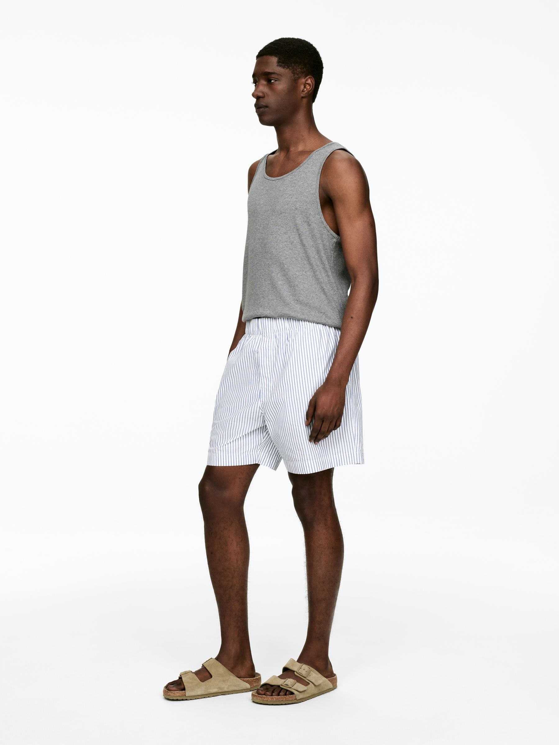 Ribbed Tank Top - Grey - Regular fit - Men - StillMedia/Lookbook - 3