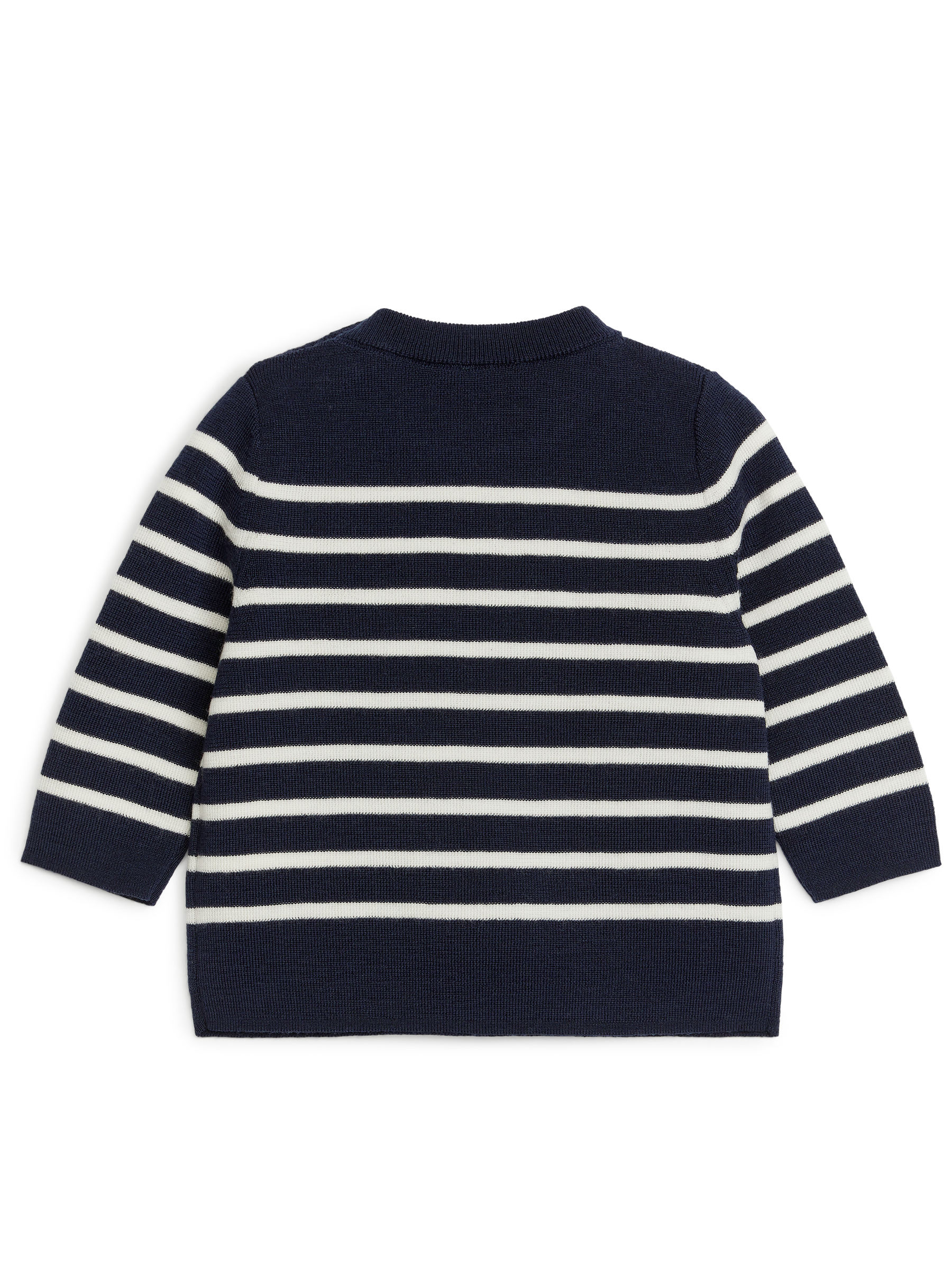Stickad tröja i merinoull - Mörkblå/vit - Regular fit - Children - StillMedia/DescriptiveStillLife - 3