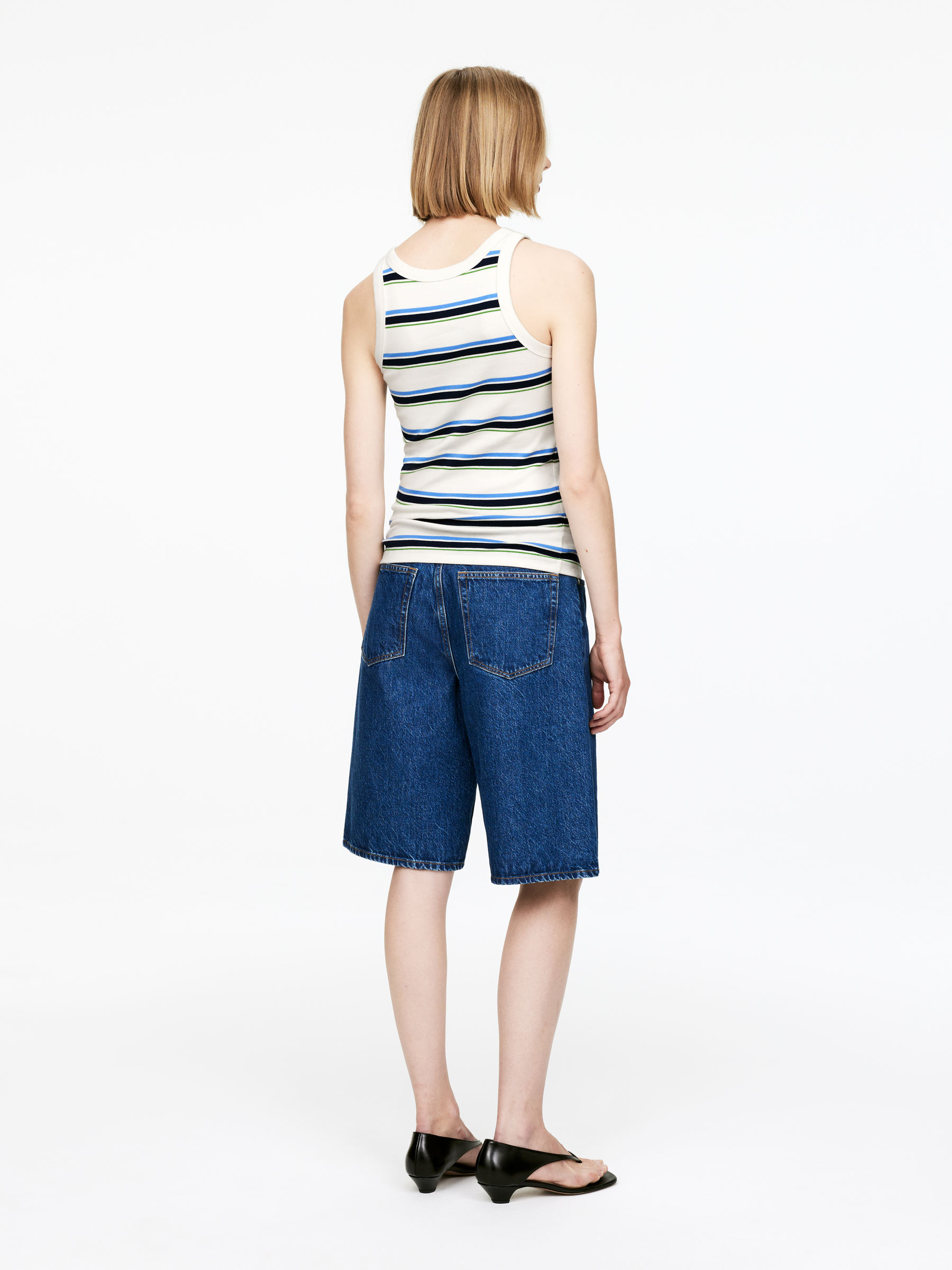 Rib Tank Top - Off White/Striped - Slim fit - Women - StillMedia/Lookbook - 5
