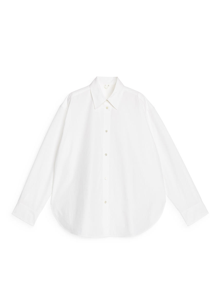 Two-Way Poplin Shirt-White-12491